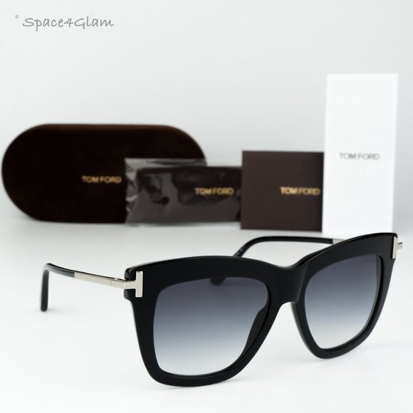 NEW Tom Ford Women Sunglasses Black Smoke Gradient Butterfly DASHA FT0822/S 01B - Picture 4 of 11